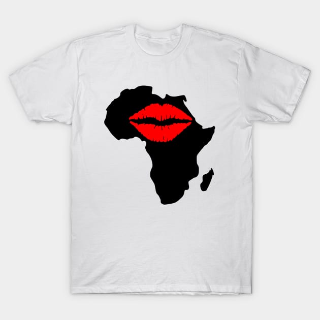 Kiss for Africa Motherland Black Heritage Pride Gift T-Shirt by Merchweaver